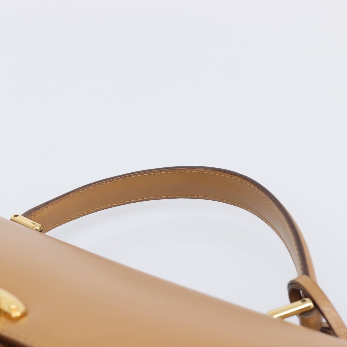 GUCCI Hand Bag Leather Beige Gold Tone 000 256 0192 Auth LN050