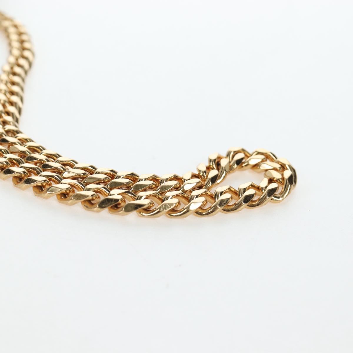 CELINE Chain Shoulder Bag Velor Beige Gold Auth LN061M