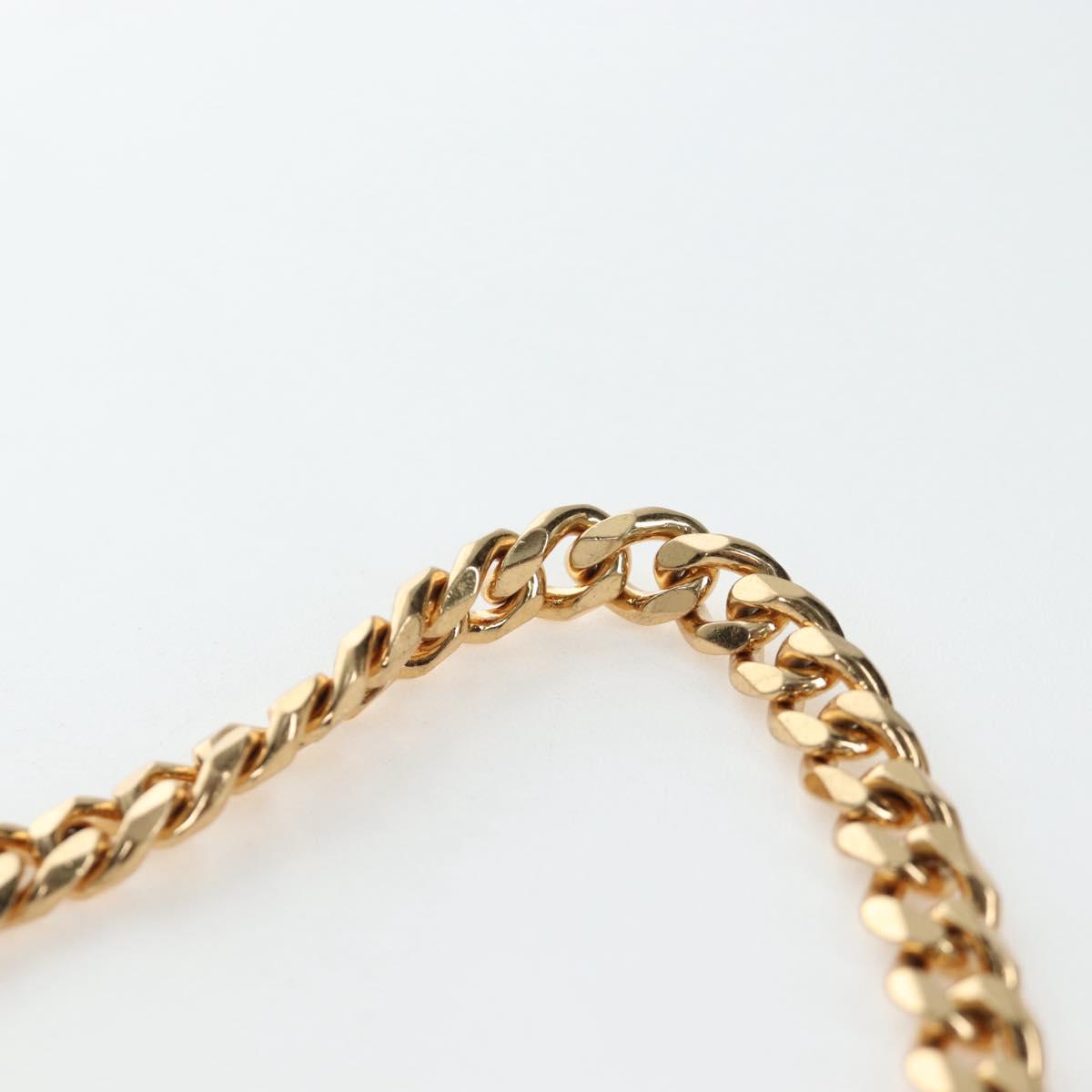 CELINE Chain Shoulder Bag Velor Beige Gold Auth LN061M