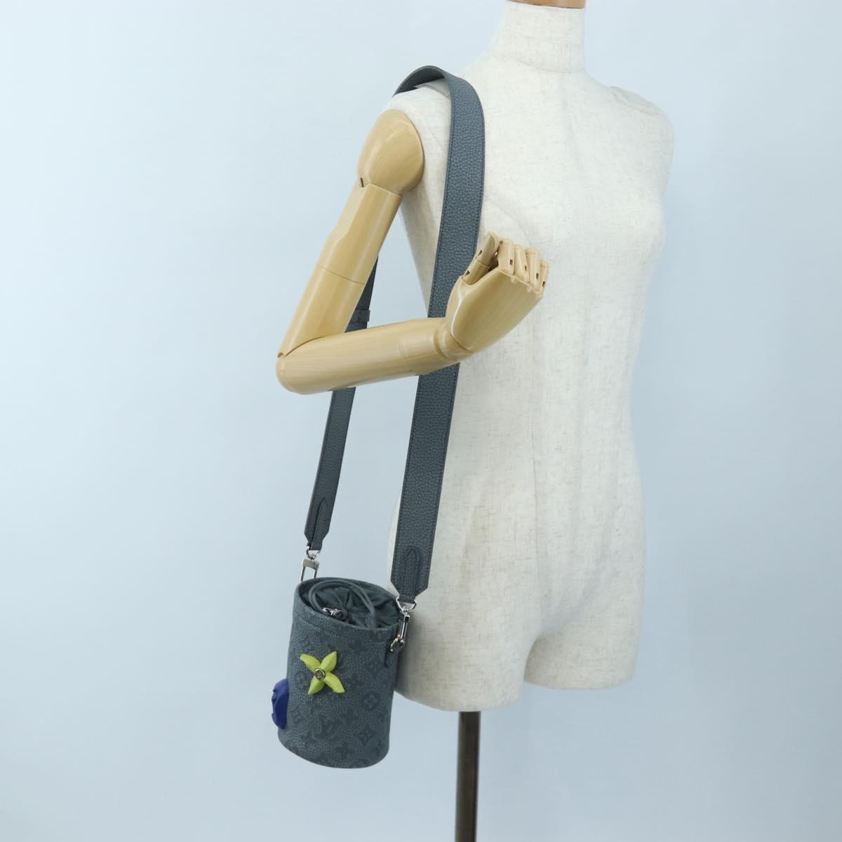 LOUIS VUITTON Taurillon Monogram Climbing Chalk Nano Bag Gray M81572 LN075SAM