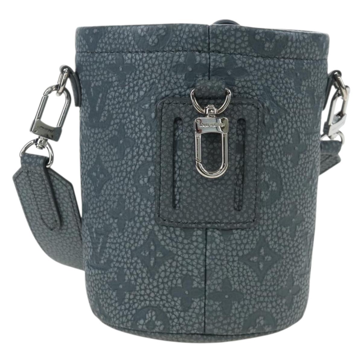 LOUIS VUITTON Taurillon Monogram Climbing Chalk Nano Bag Gray M81572 LN075SAM