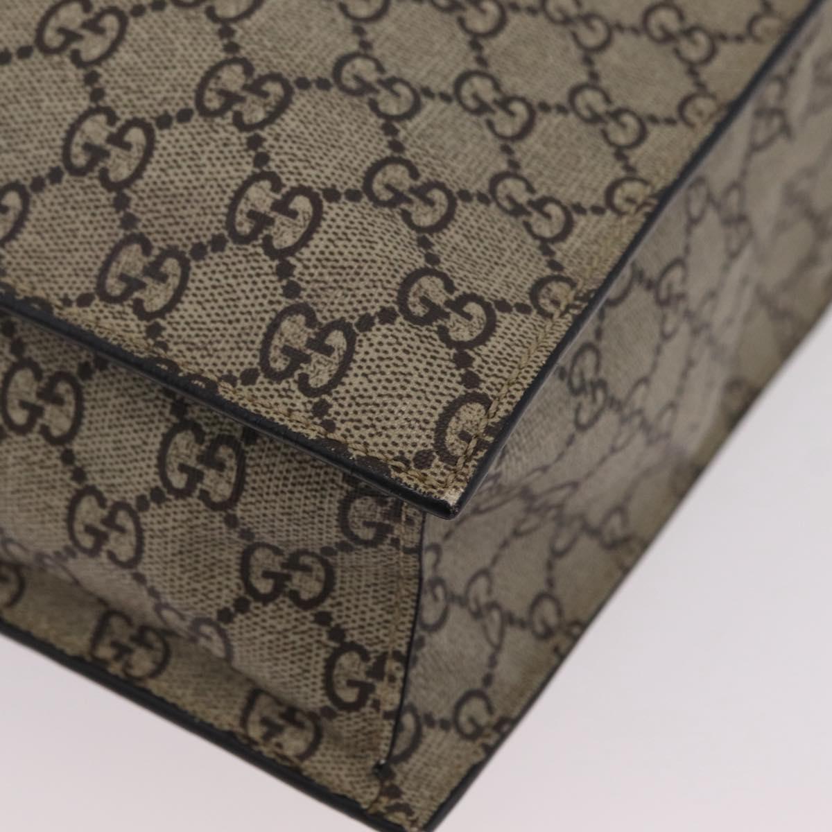 GUCCI GG Supreme Tote Bag PVC 2way Beige Gold Tone 450950 Auth LN076V
