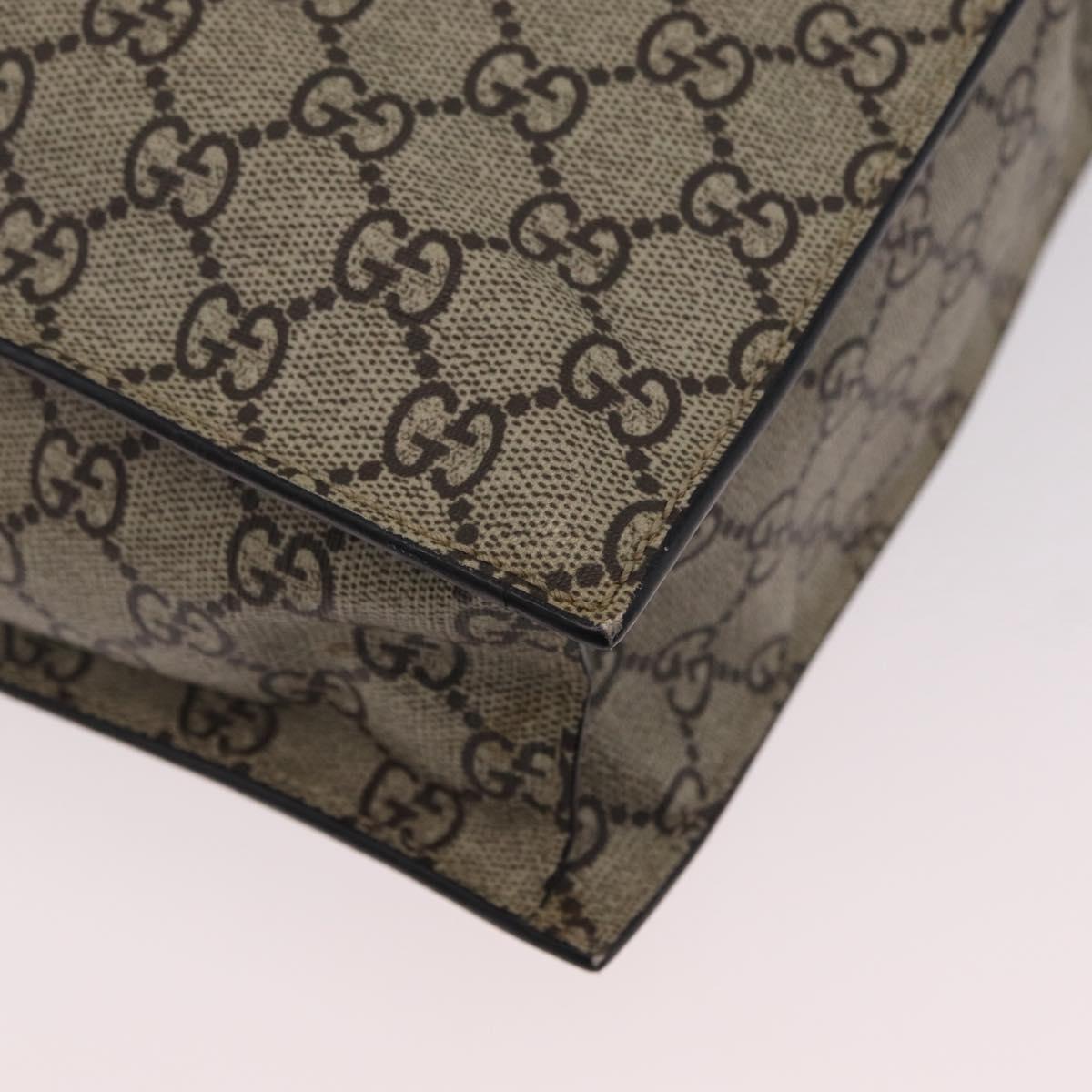 GUCCI GG Supreme Tote Bag PVC 2way Beige Gold Tone 450950 Auth LN076V