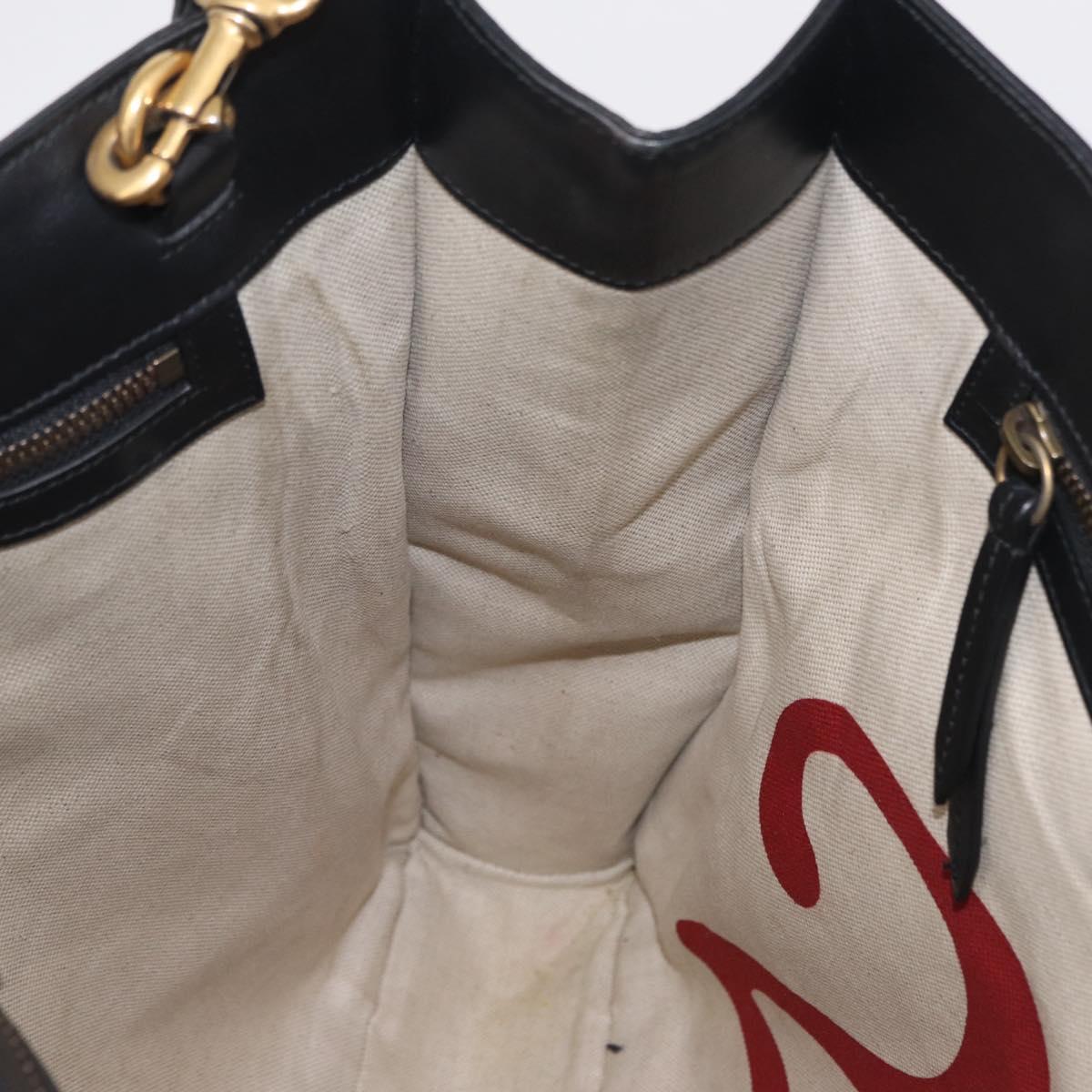 GUCCI GG Supreme Tote Bag PVC 2way Beige Gold Tone 450950 Auth LN076V