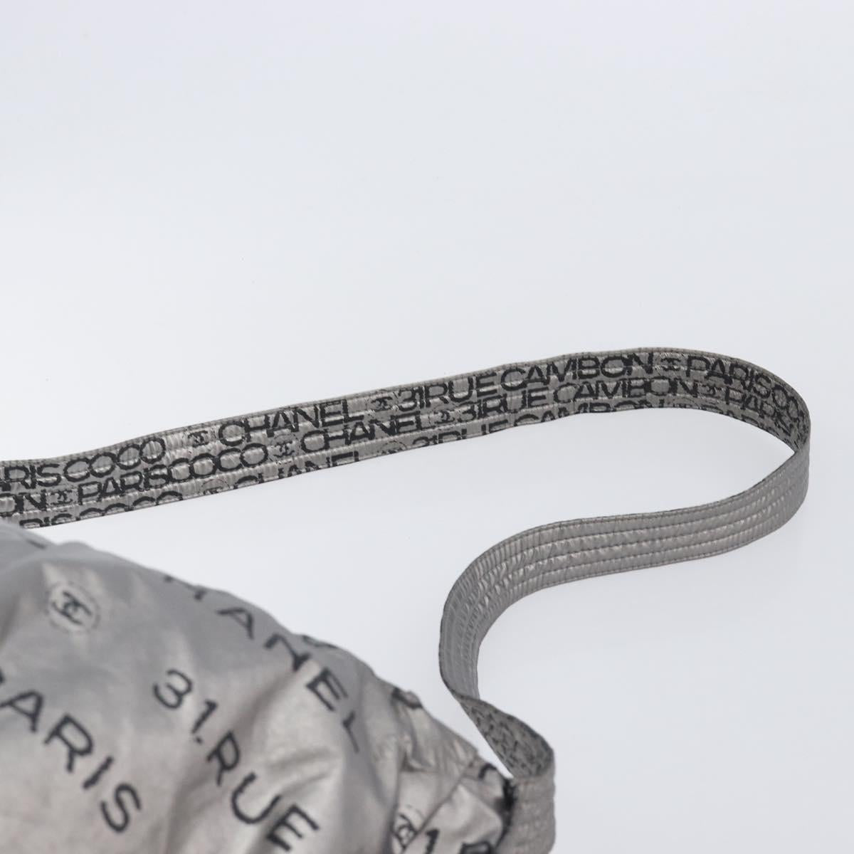 CHANEL Unlimited Shoulder Bag Nylon Silver CC Auth LN080