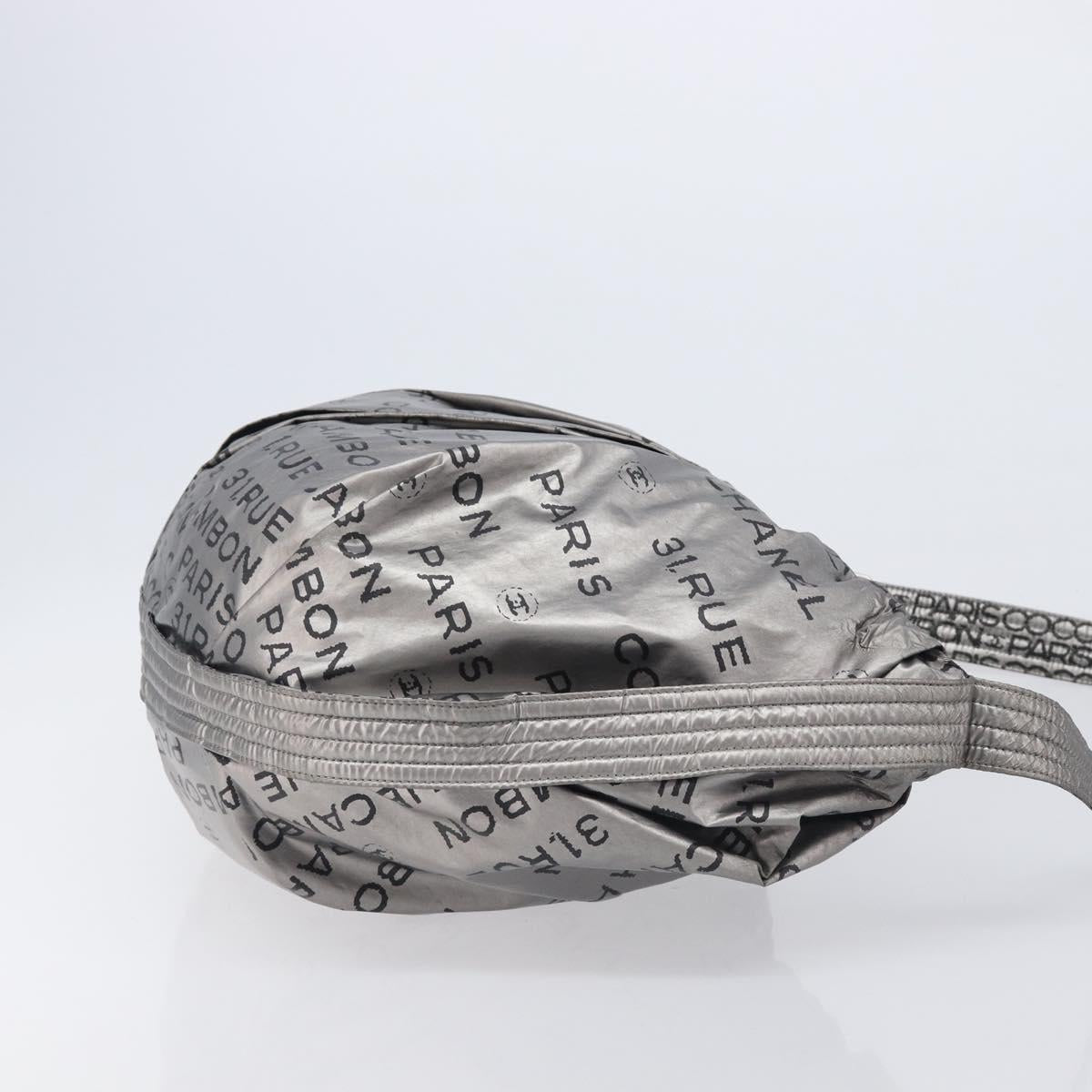 CHANEL Unlimited Shoulder Bag Nylon Silver CC Auth LN080
