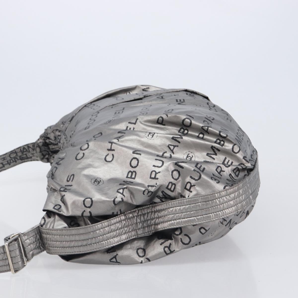 CHANEL Unlimited Shoulder Bag Nylon Silver CC Auth LN080