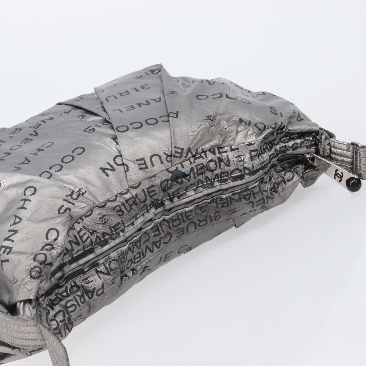 CHANEL Unlimited Shoulder Bag Nylon Silver CC Auth LN080