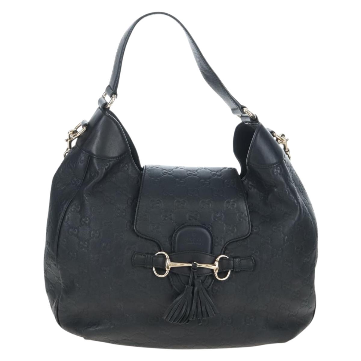GUCCI GuccissimaGG Horsebit Chain Shoulder Bag Leather 2way 322226 Auth LN097V