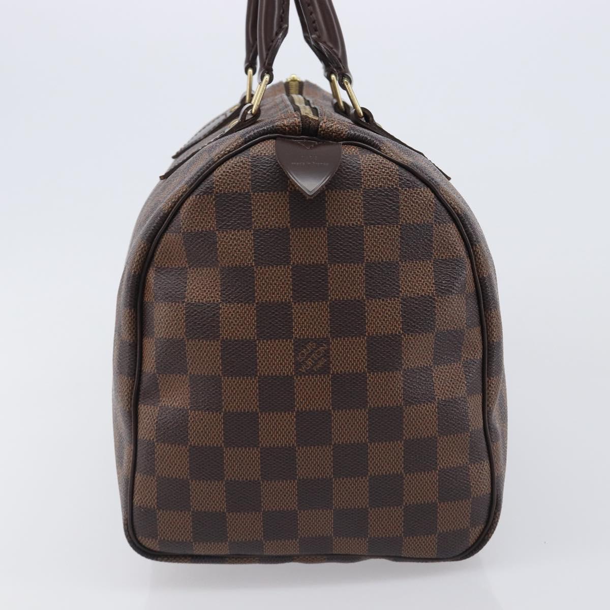 LOUIS VUITTON Damier Ebene Speedy 30 Hand Bag N41364 LV Auth LN098V