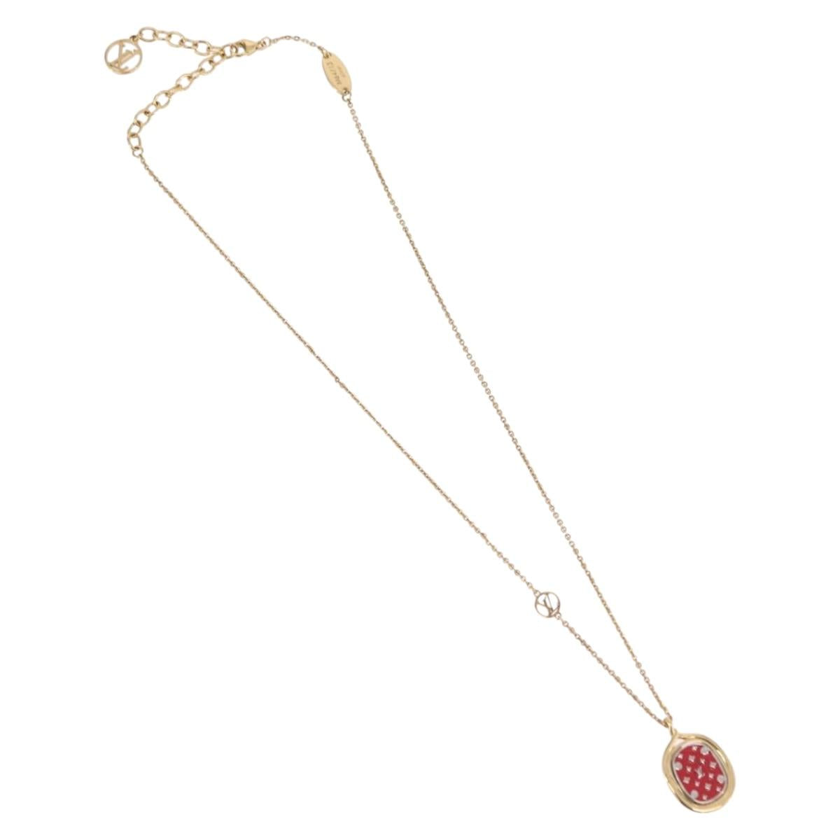LOUIS VUITTON Collier Raydy Lucky Necklace Metal Gold Tone M64713 LV Auth LN103V