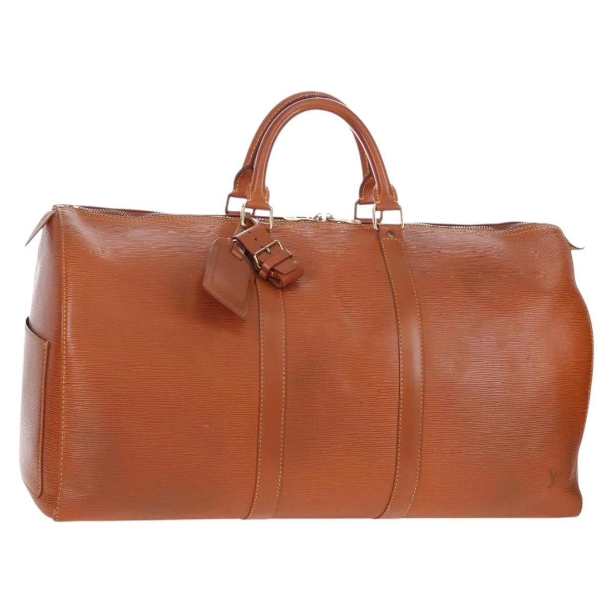 LOUIS VUITTON Epi Keepall 50 Boston Bag Zipangu Gold M42968 LV Auth LN105V