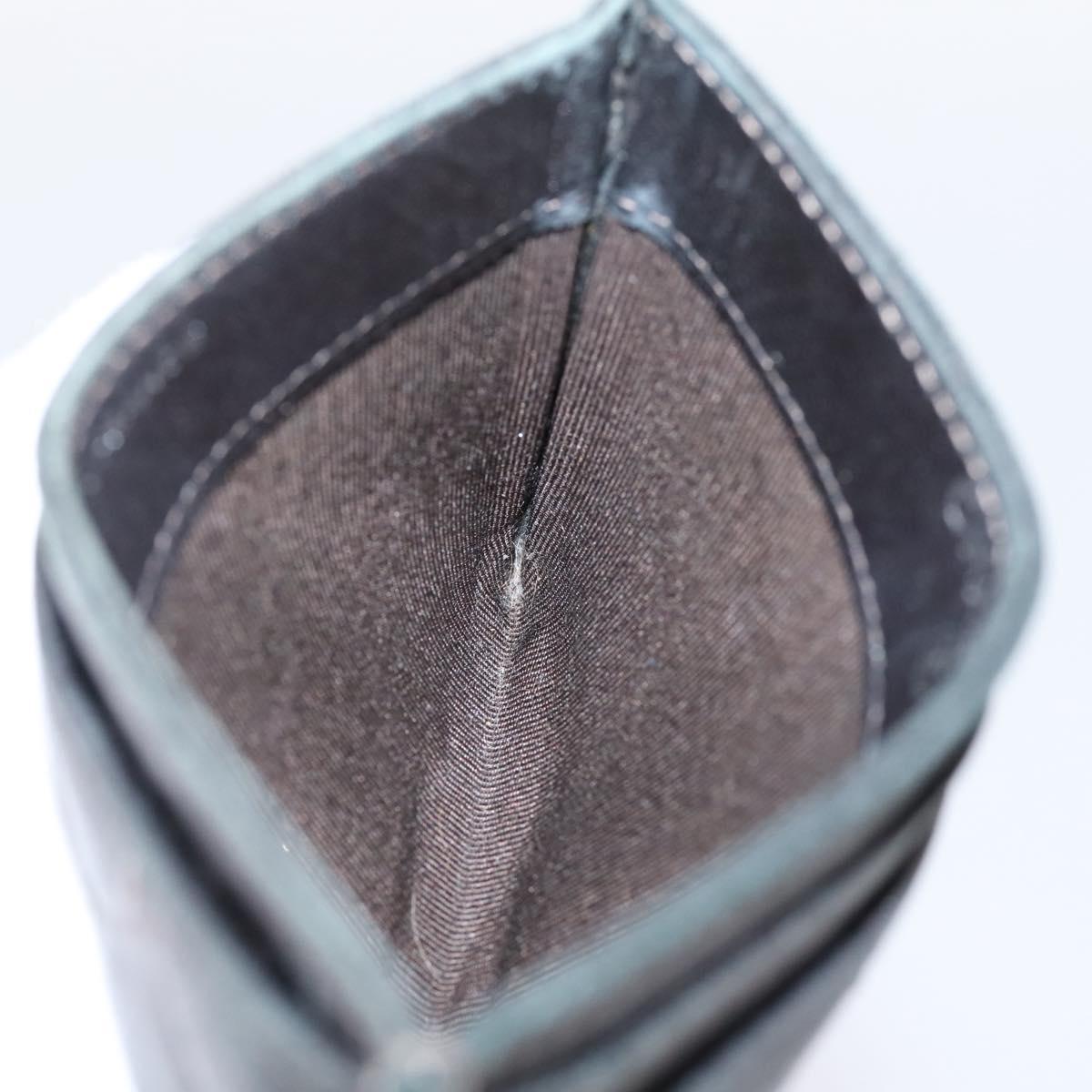 CHANEL Matelasse Card Case Lamb Skin Gray Silver CC Auth LN111