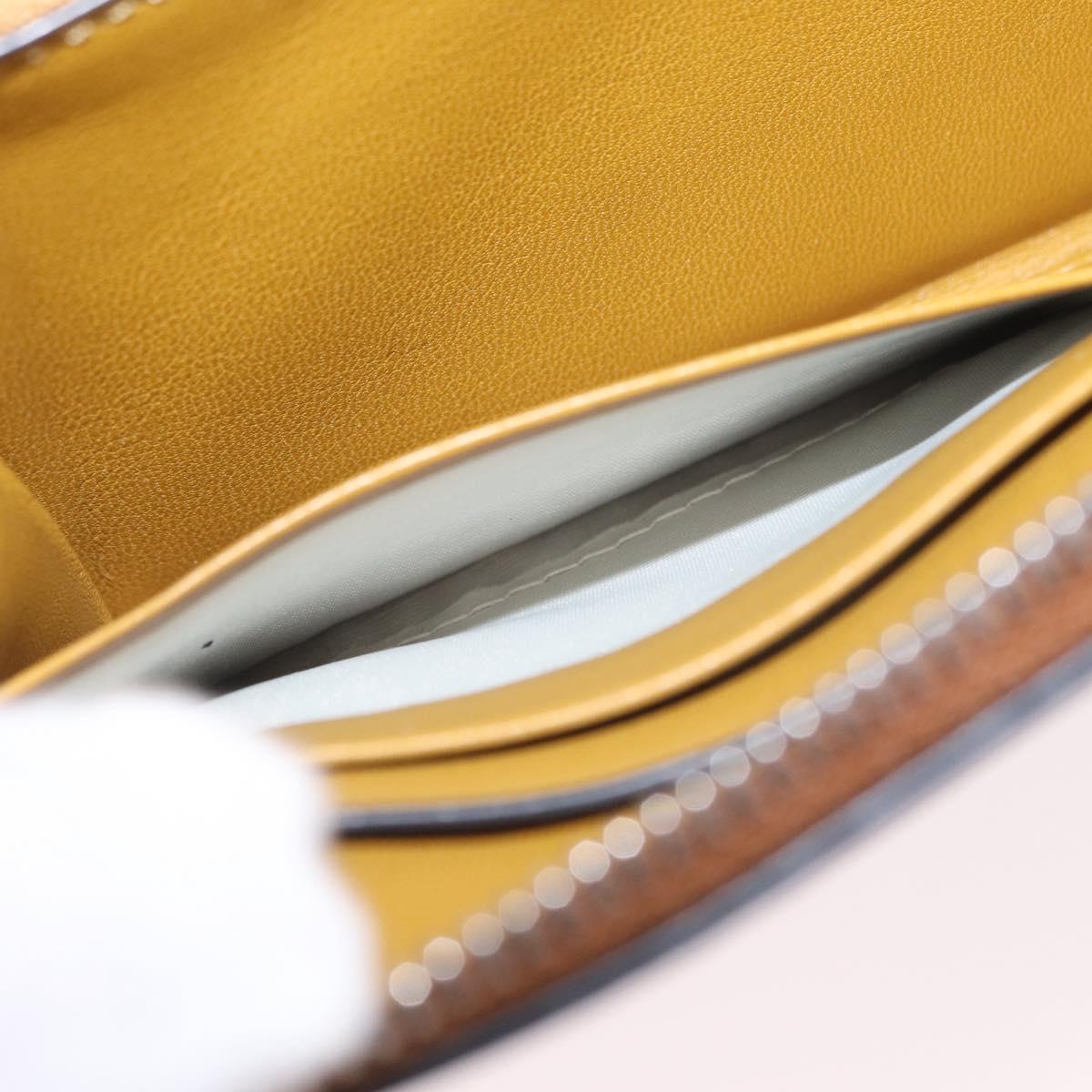 LOEWE Long Wallet Leather Brown Silver Auth LN116V