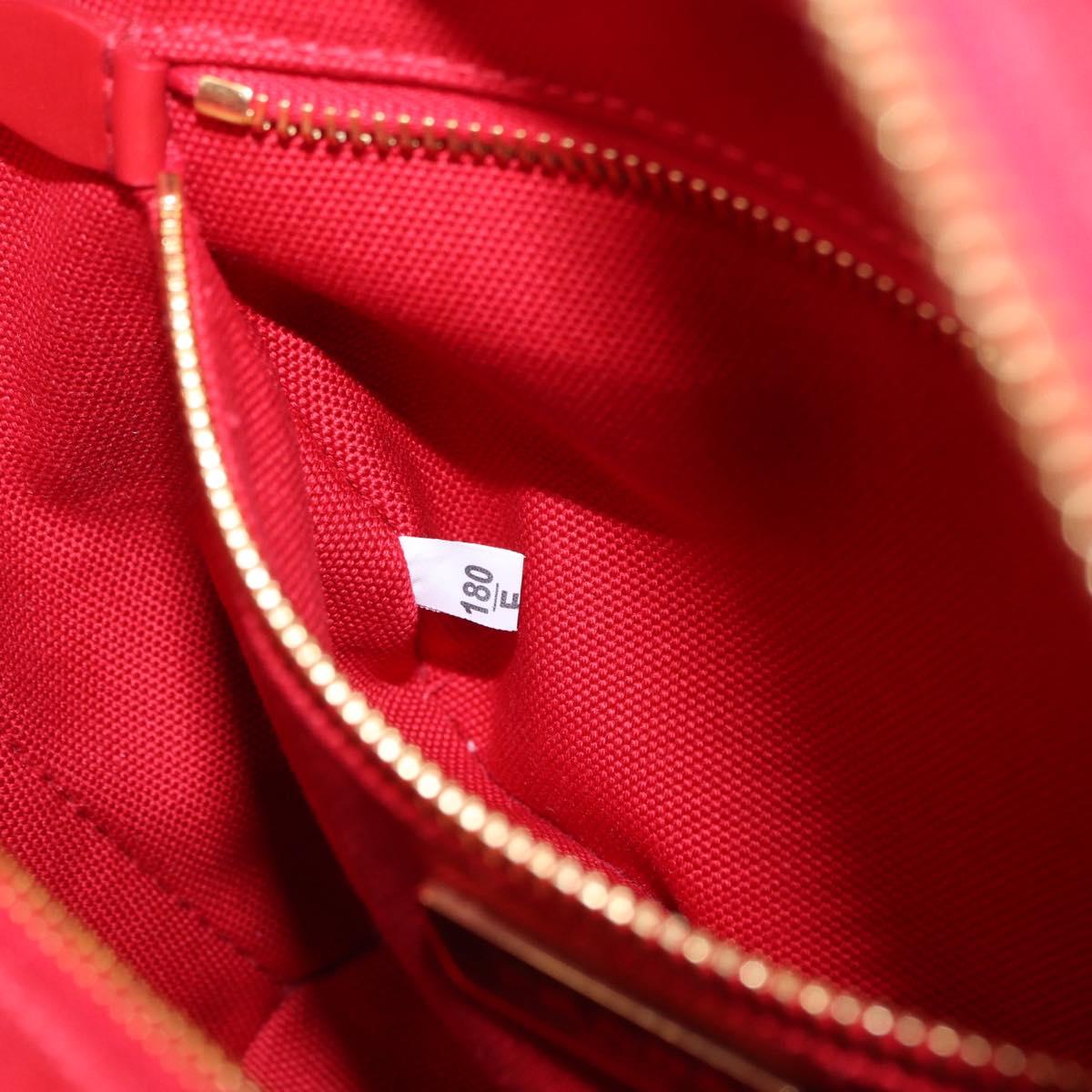 PRADA Wicker Hand Bag Rattan 2way Red Gold Auth LN124SAM