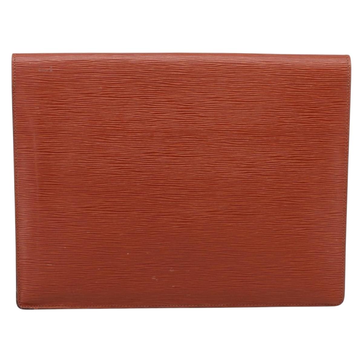 LOUIS VUITTON Epi Porte Documents Senatur Briefcase Brown M54453 LV Auth LN129