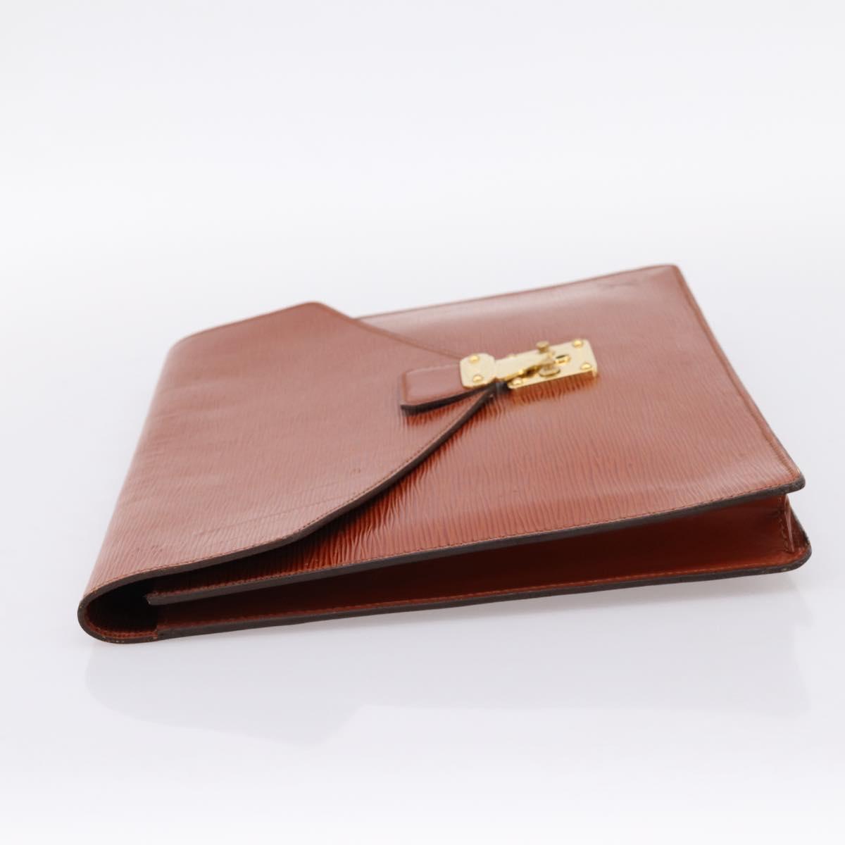 LOUIS VUITTON Epi Porte Documents Senatur Briefcase Brown M54453 LV Auth LN129