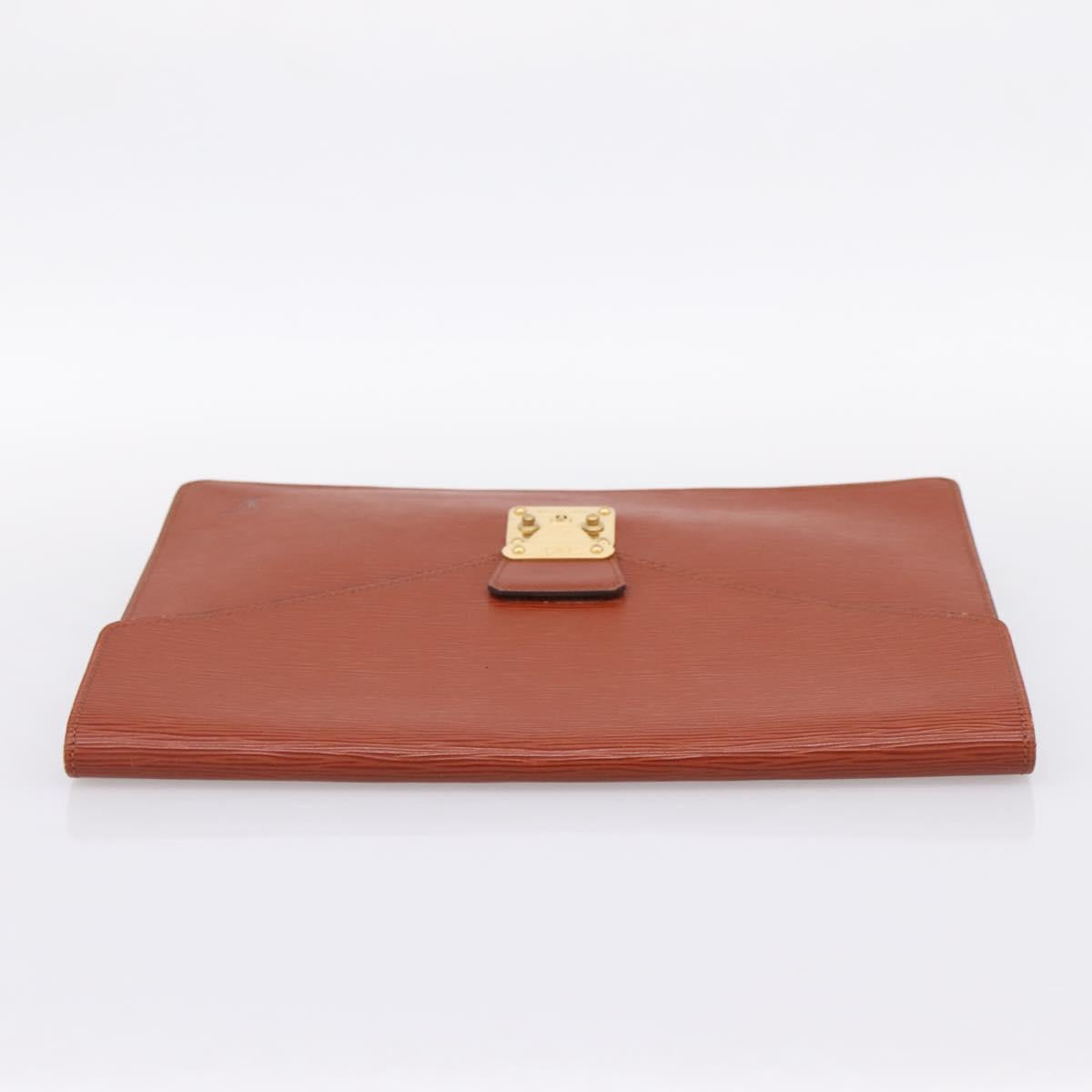 LOUIS VUITTON Epi Porte Documents Senatur Briefcase Brown M54453 LV Auth LN129