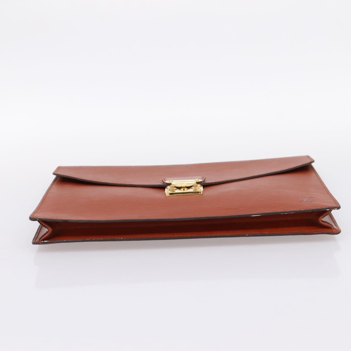 LOUIS VUITTON Epi Porte Documents Senatur Briefcase Brown M54453 LV Auth LN129