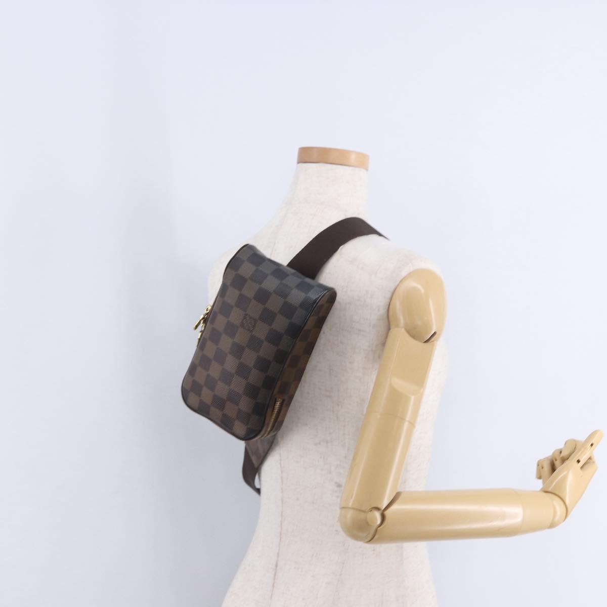 LOUIS VUITTON Damier Ebene Geronimos Shoulder Bag N51994 LV Auth LN135
