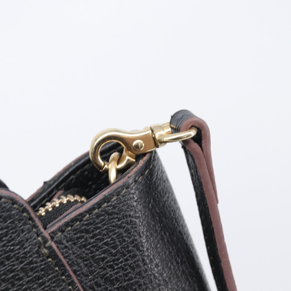 Vivienne Westwood Hand Bag Leather 2way Black Gold Auth LN142A