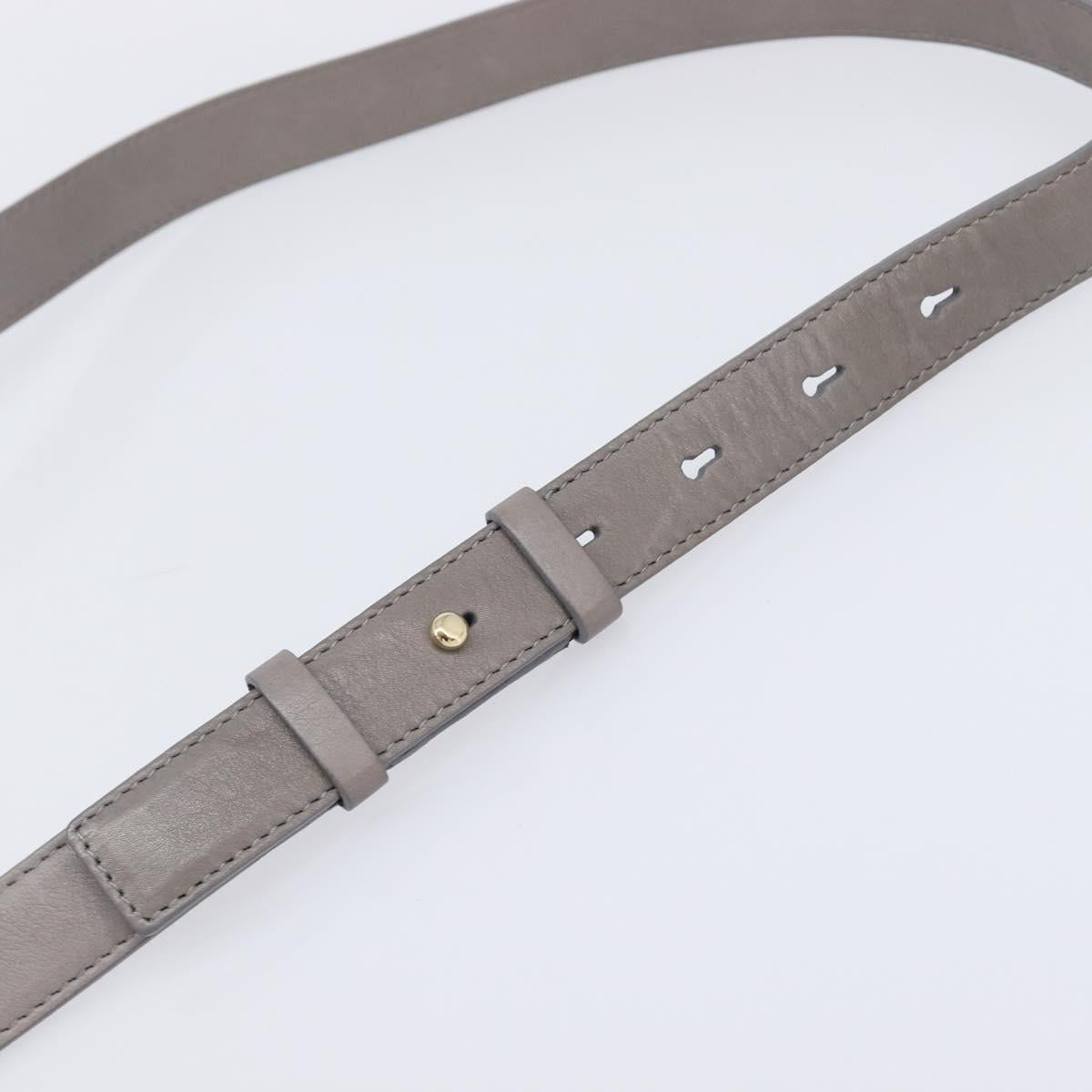 Salvatore Ferragamo Gancini Hand Bag Leather 2way Gray Gold Auth LN143