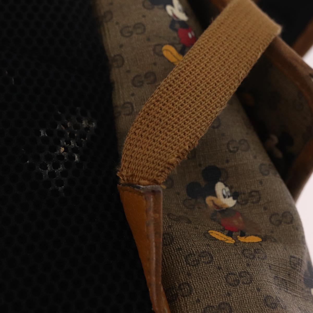 GUCCI Micro GG Supreme GUCCIxDisney Bag PVC Beige Gold 603898 Auth LN145