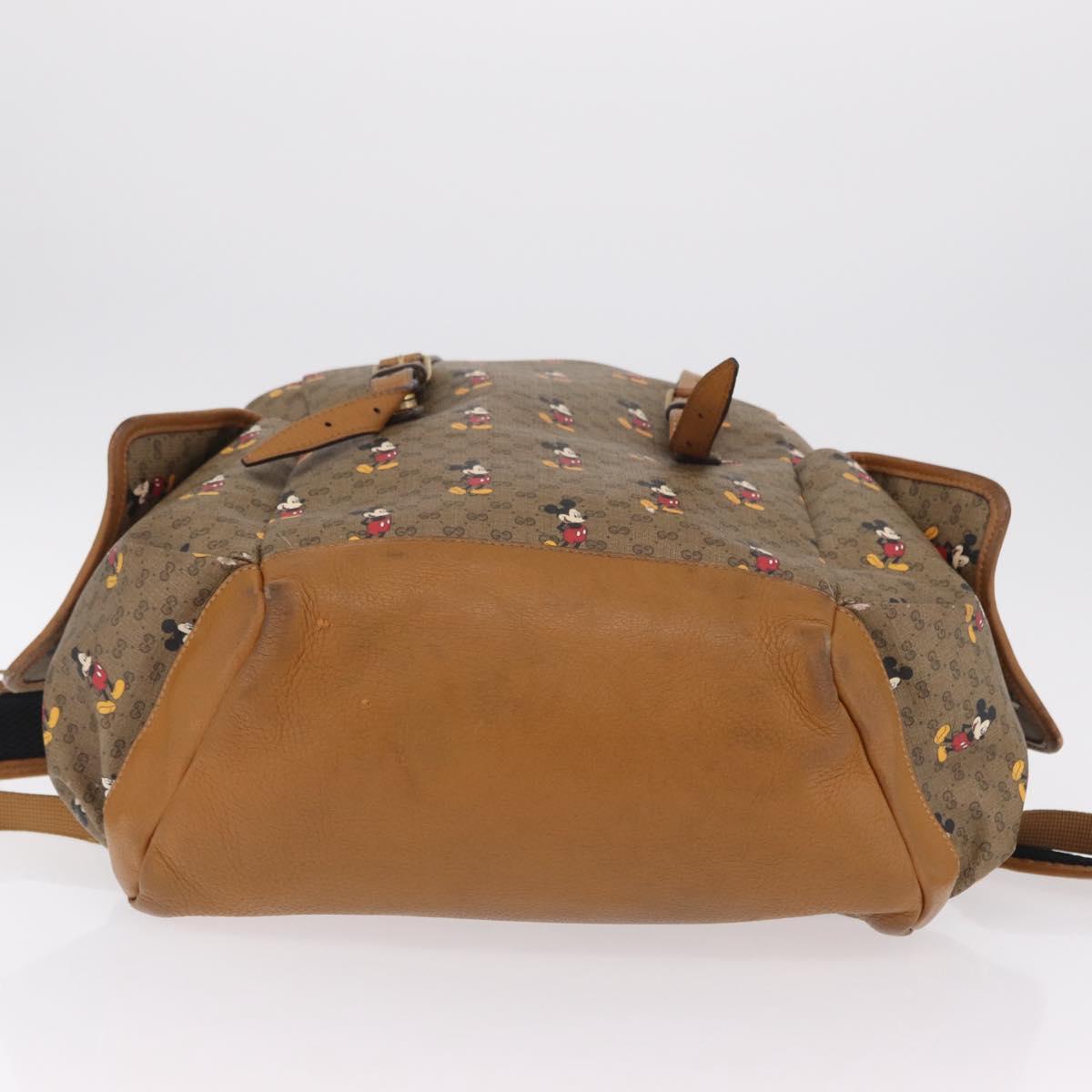 GUCCI Micro GG Supreme GUCCIxDisney Bag PVC Beige Gold 603898 Auth LN145