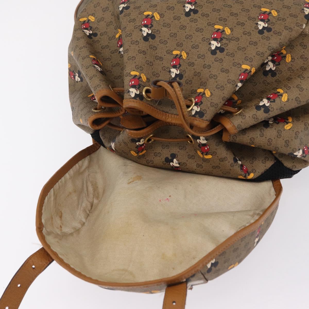 GUCCI Micro GG Supreme GUCCIxDisney Bag PVC Beige Gold 603898 Auth LN145