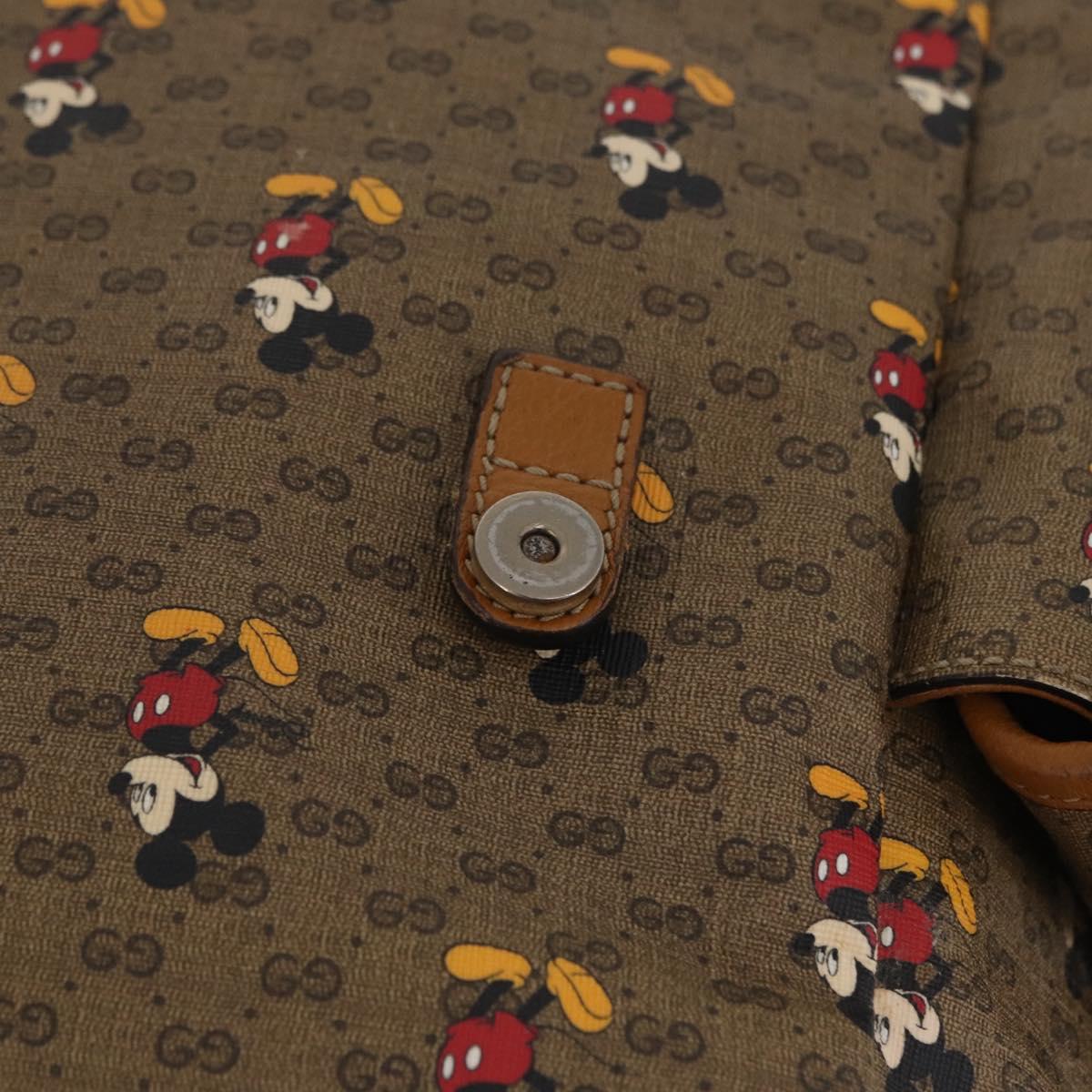 GUCCI Micro GG Supreme GUCCIxDisney Bag PVC Beige Gold 603898 Auth LN145