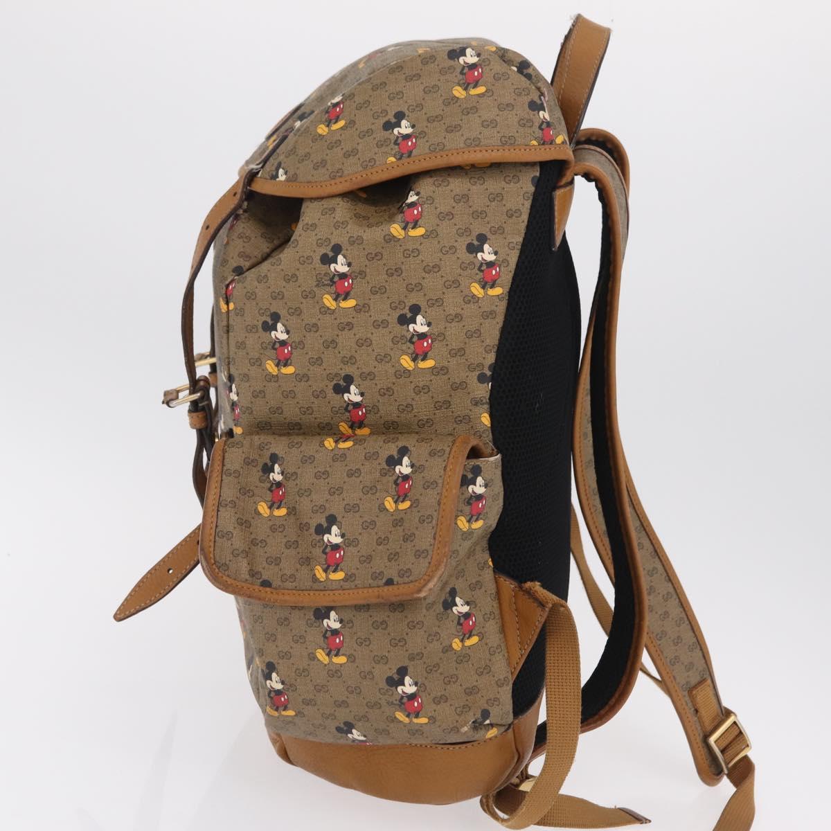 GUCCI Micro GG Supreme GUCCIxDisney Bag PVC Beige Gold 603898 Auth LN145