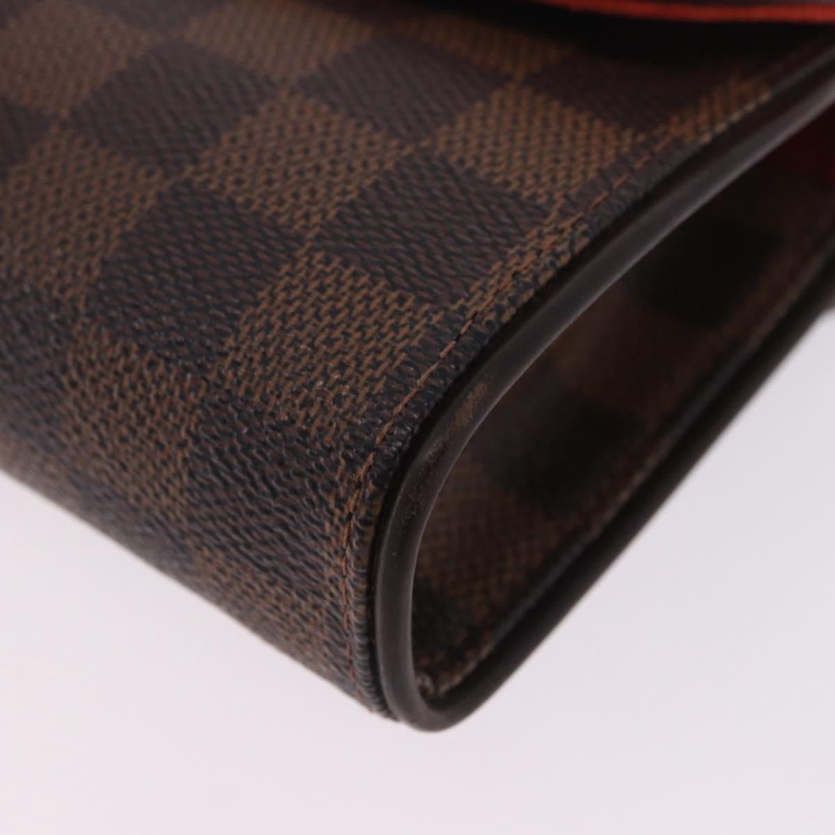 LOUIS VUITTON Damier Ebene Pochette Florentine Waist Bag N51856 LV Auth LN147V