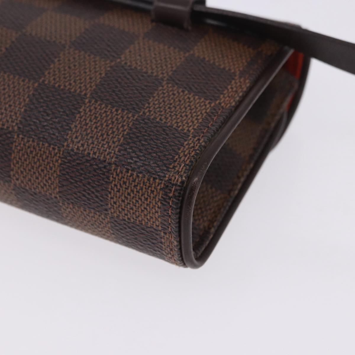 LOUIS VUITTON Damier Ebene Pochette Florentine Waist Bag N51856 LV Auth LN147V