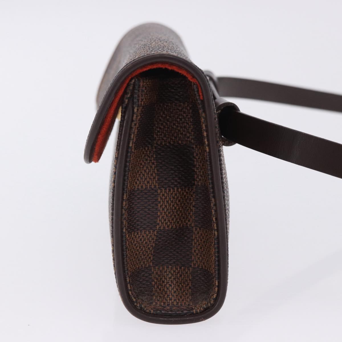 LOUIS VUITTON Damier Ebene Pochette Florentine Waist Bag N51856 LV Auth LN147V