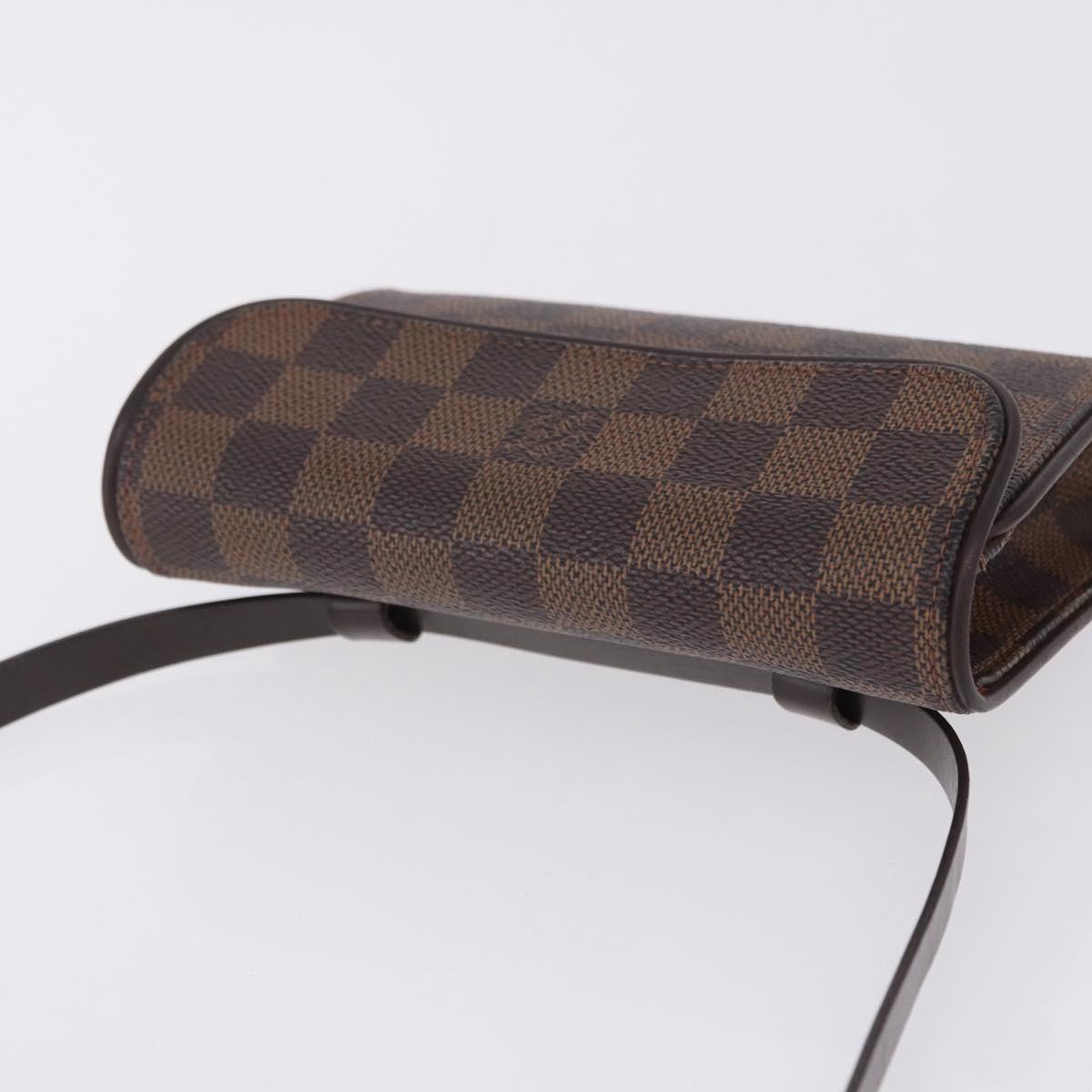 LOUIS VUITTON Damier Ebene Pochette Florentine Waist Bag N51856 LV Auth LN147V