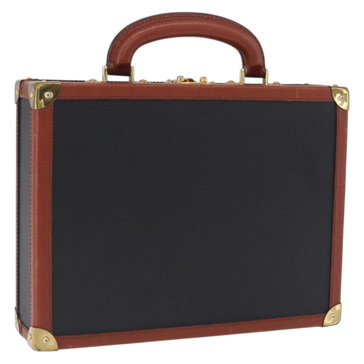 Vivienne Westwood Briefcase PVC Black Gold Auth LN161