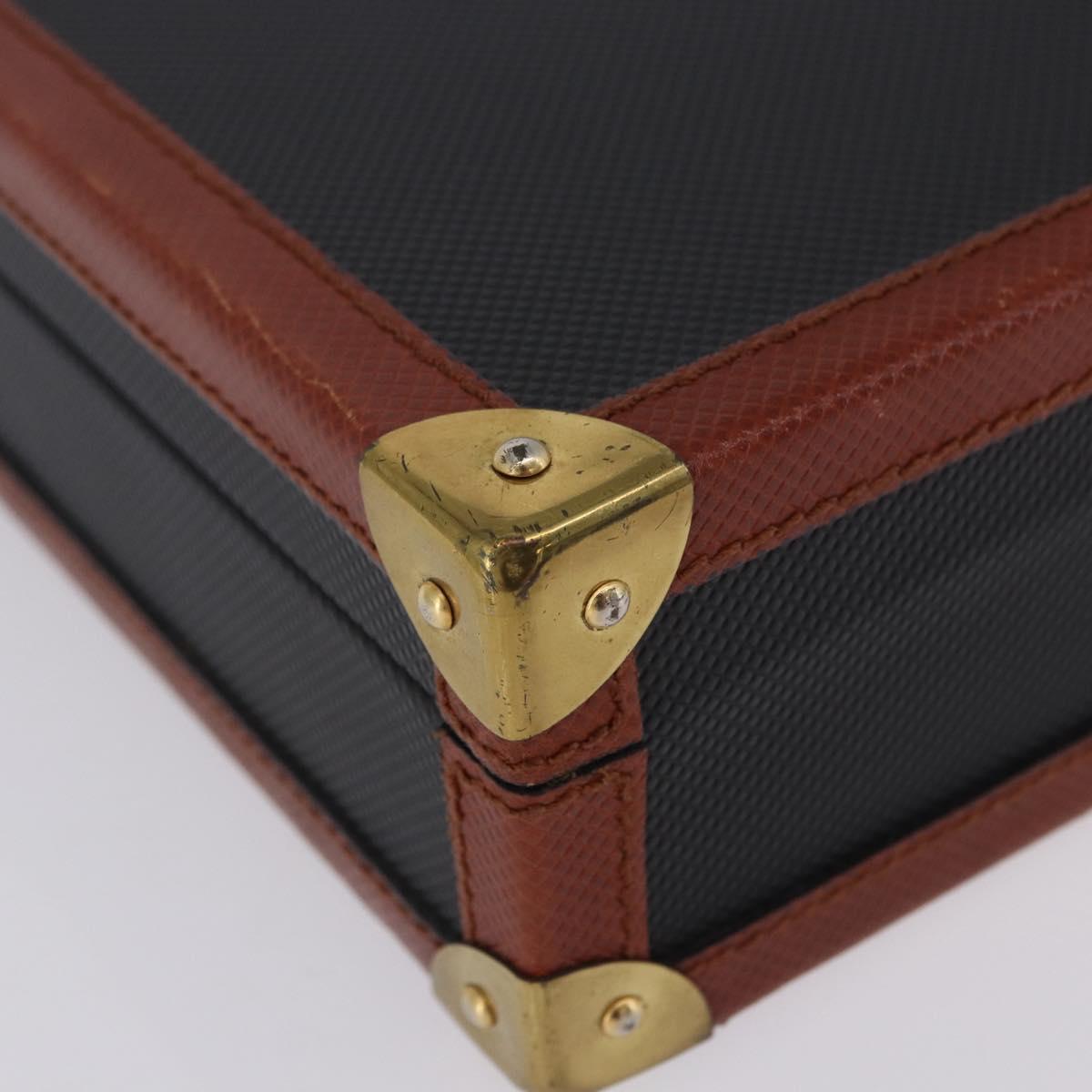 Vivienne Westwood Briefcase PVC Black Gold Auth LN161