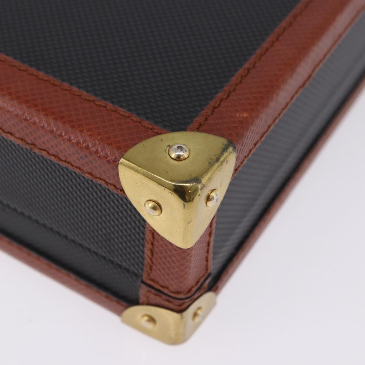 Vivienne Westwood Briefcase PVC Black Gold Auth LN161