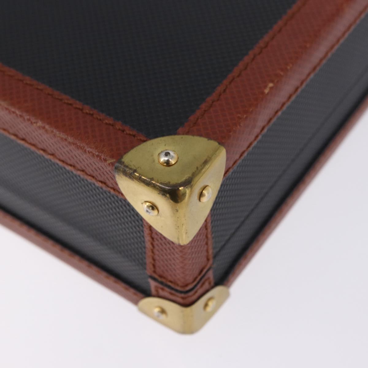 Vivienne Westwood Briefcase PVC Black Gold Auth LN161