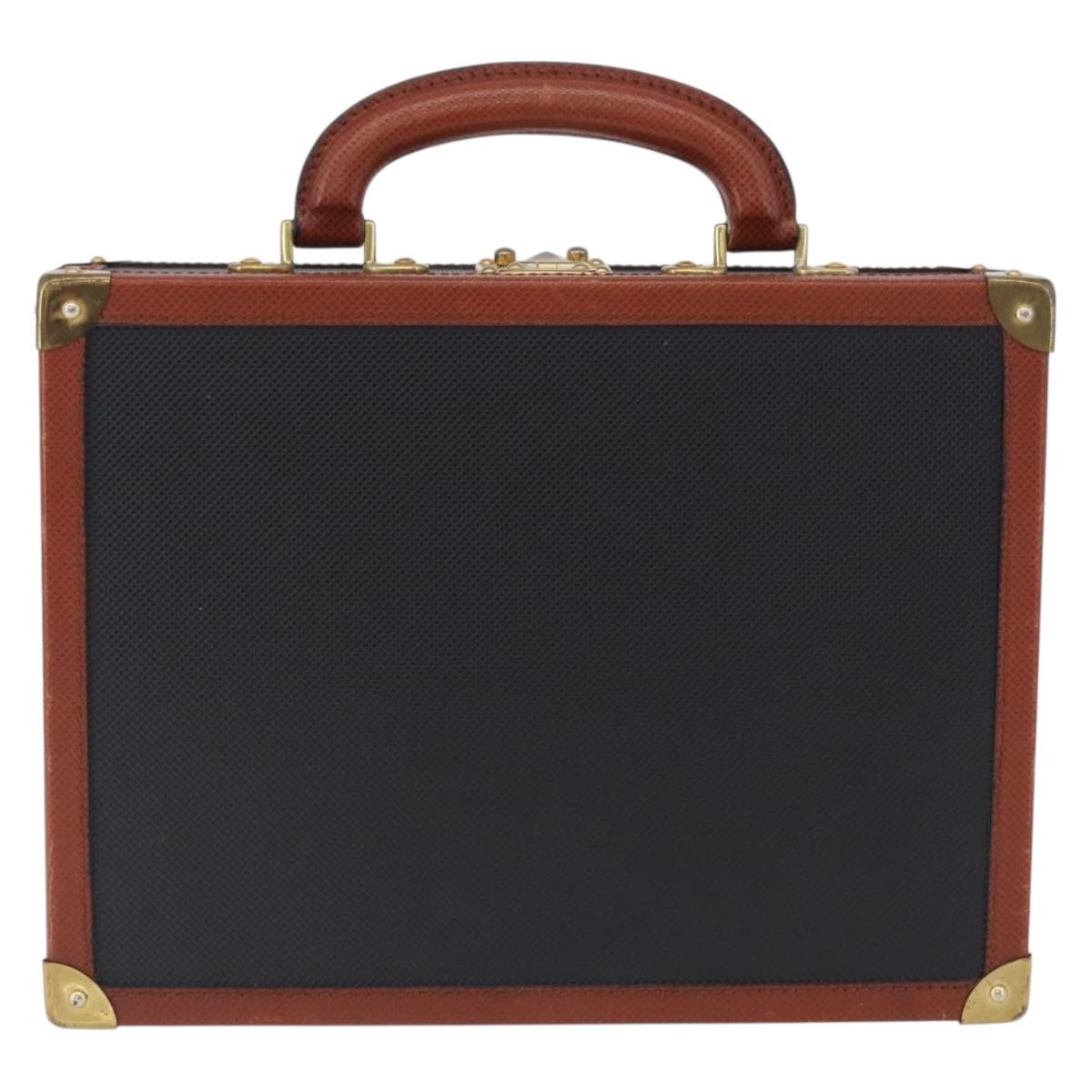 Vivienne Westwood Briefcase PVC Black Gold Auth LN161