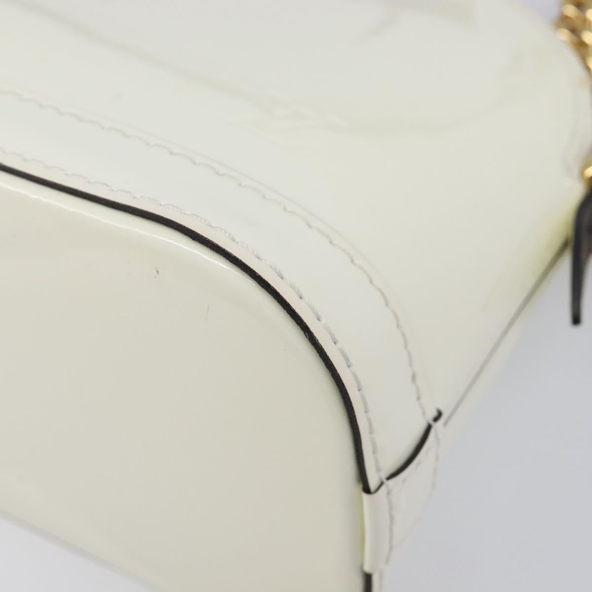 LOUIS VUITTON Monogram Vernis Miroir Alma Mini Bag Snow M52749 LV Auth LN166V