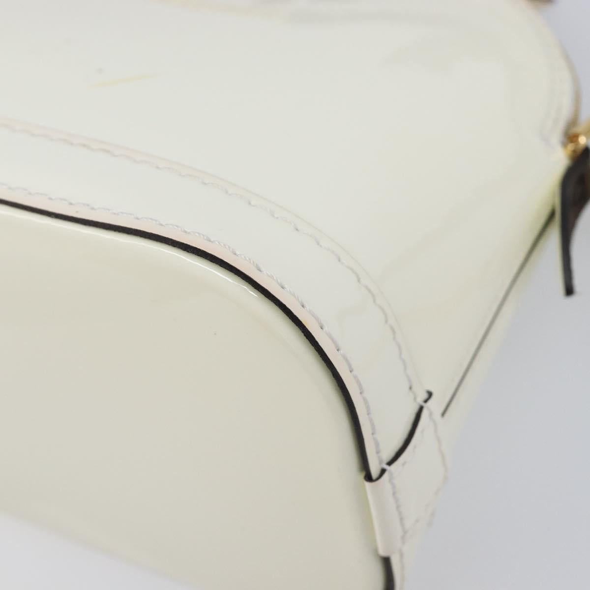 LOUIS VUITTON Monogram Vernis Miroir Alma Mini Bag Snow M52749 LV Auth LN166V