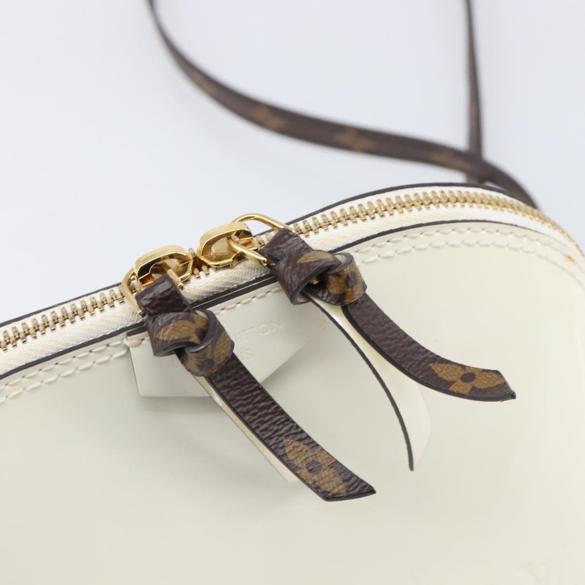 LOUIS VUITTON Monogram Vernis Miroir Alma Mini Bag Snow M52749 LV Auth LN166V