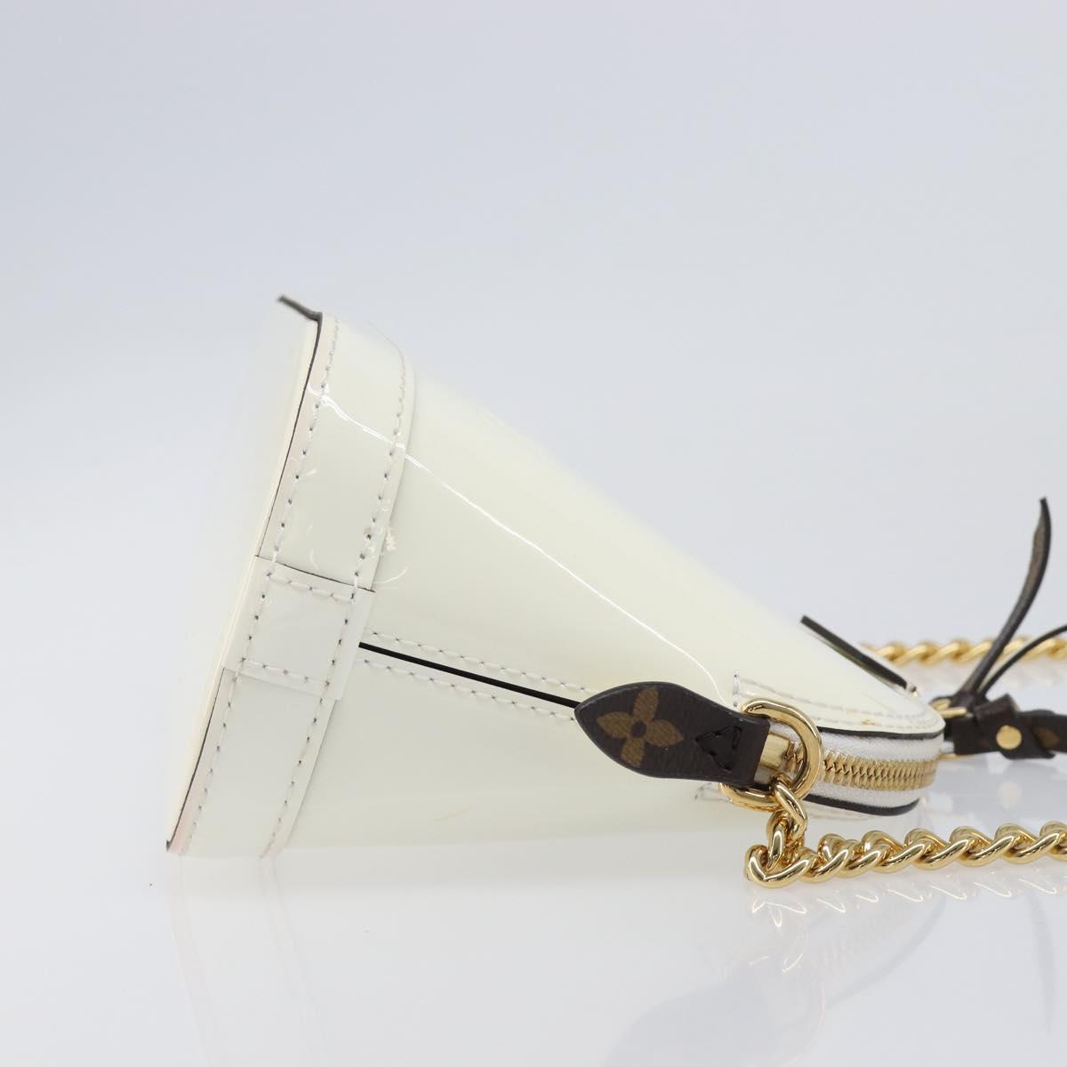 LOUIS VUITTON Monogram Vernis Miroir Alma Mini Bag Snow M52749 LV Auth LN166V