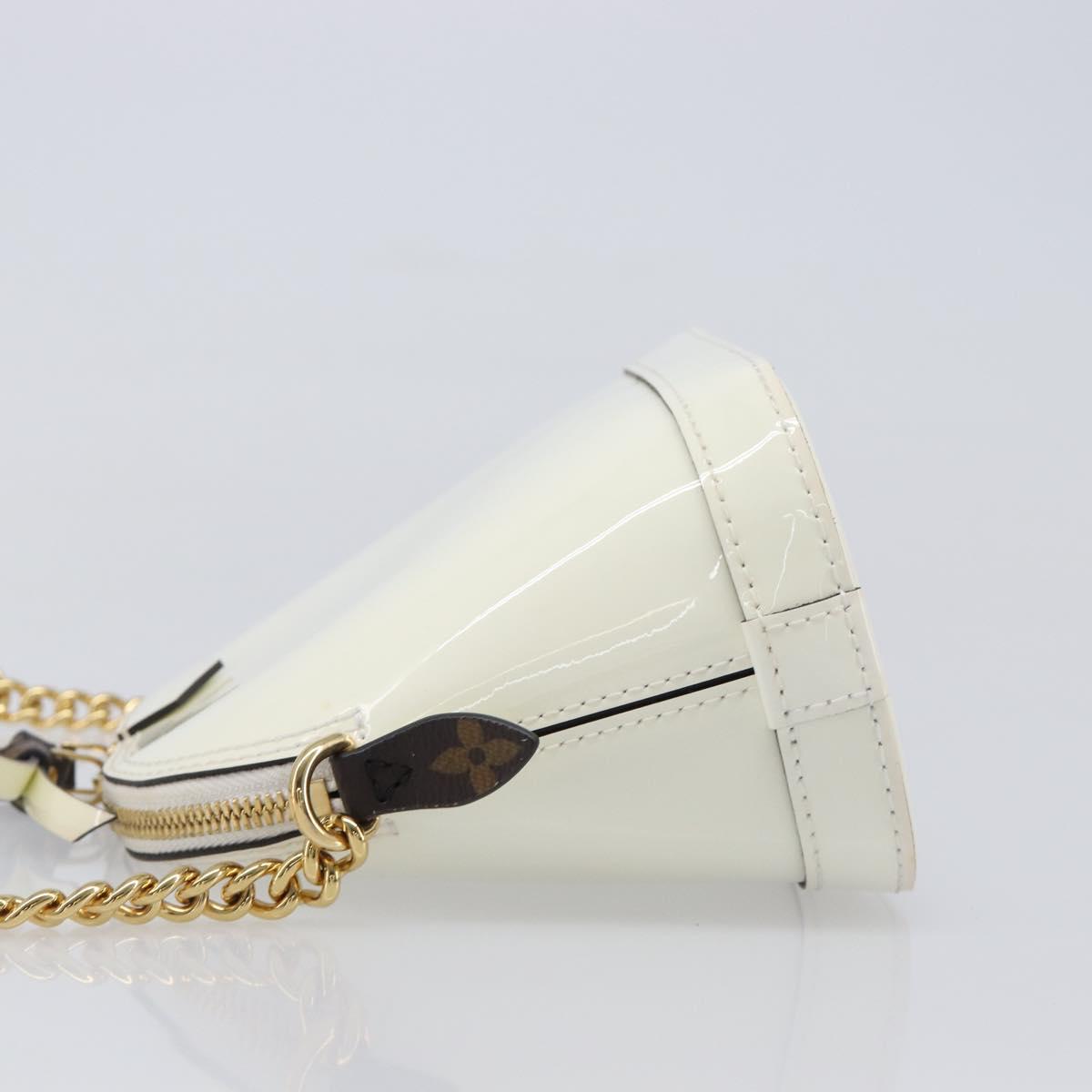 LOUIS VUITTON Monogram Vernis Miroir Alma Mini Bag Snow M52749 LV Auth LN166V