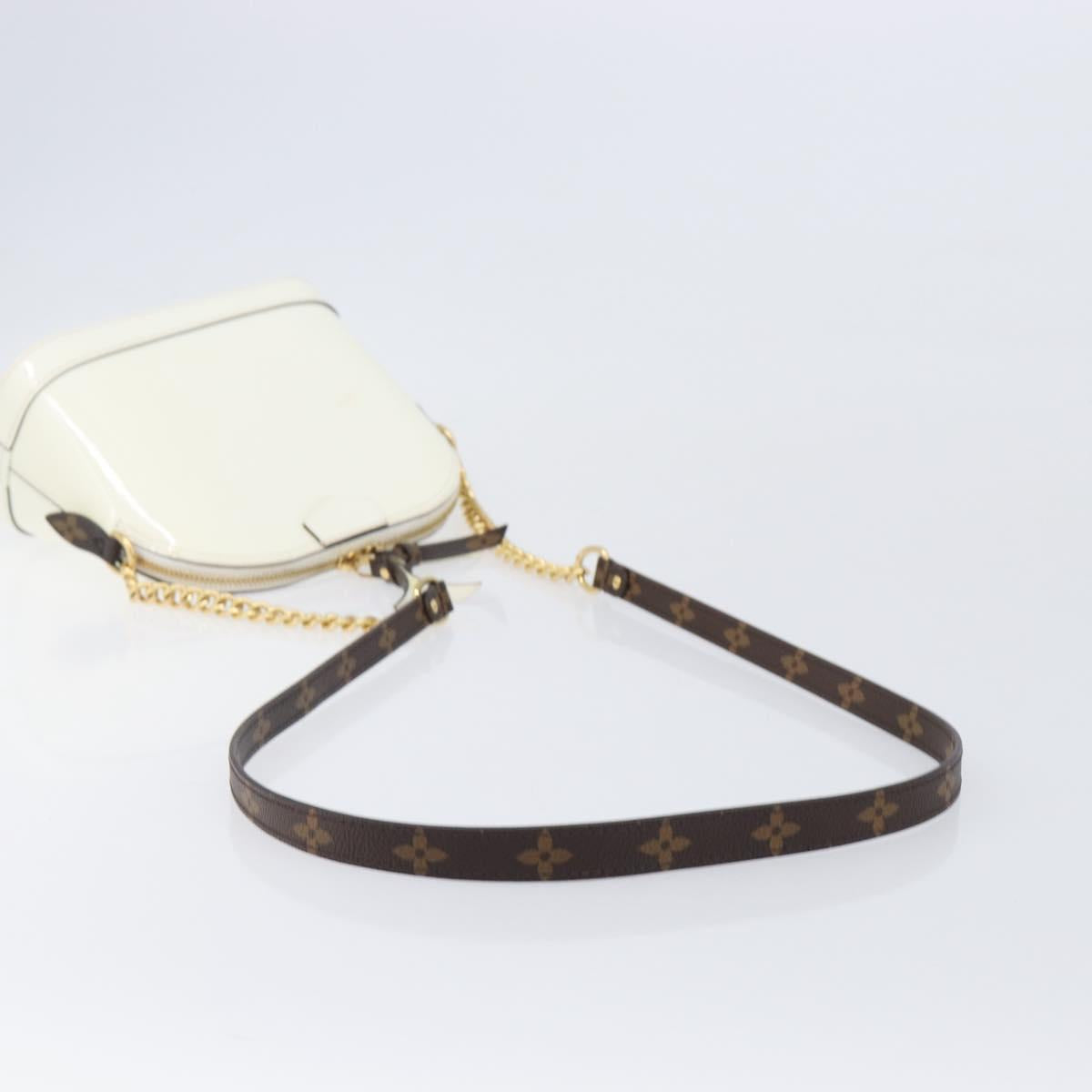 LOUIS VUITTON Monogram Vernis Miroir Alma Mini Bag Snow M52749 LV Auth LN166V