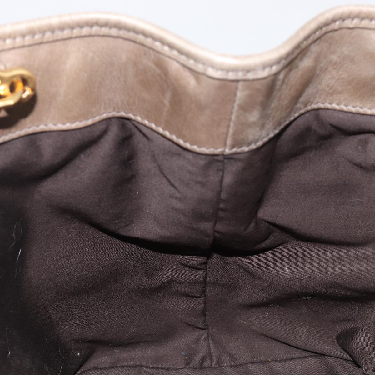 Miu Miu Hand Bag Vitellolux 2way Brown Gold Auth LN167V