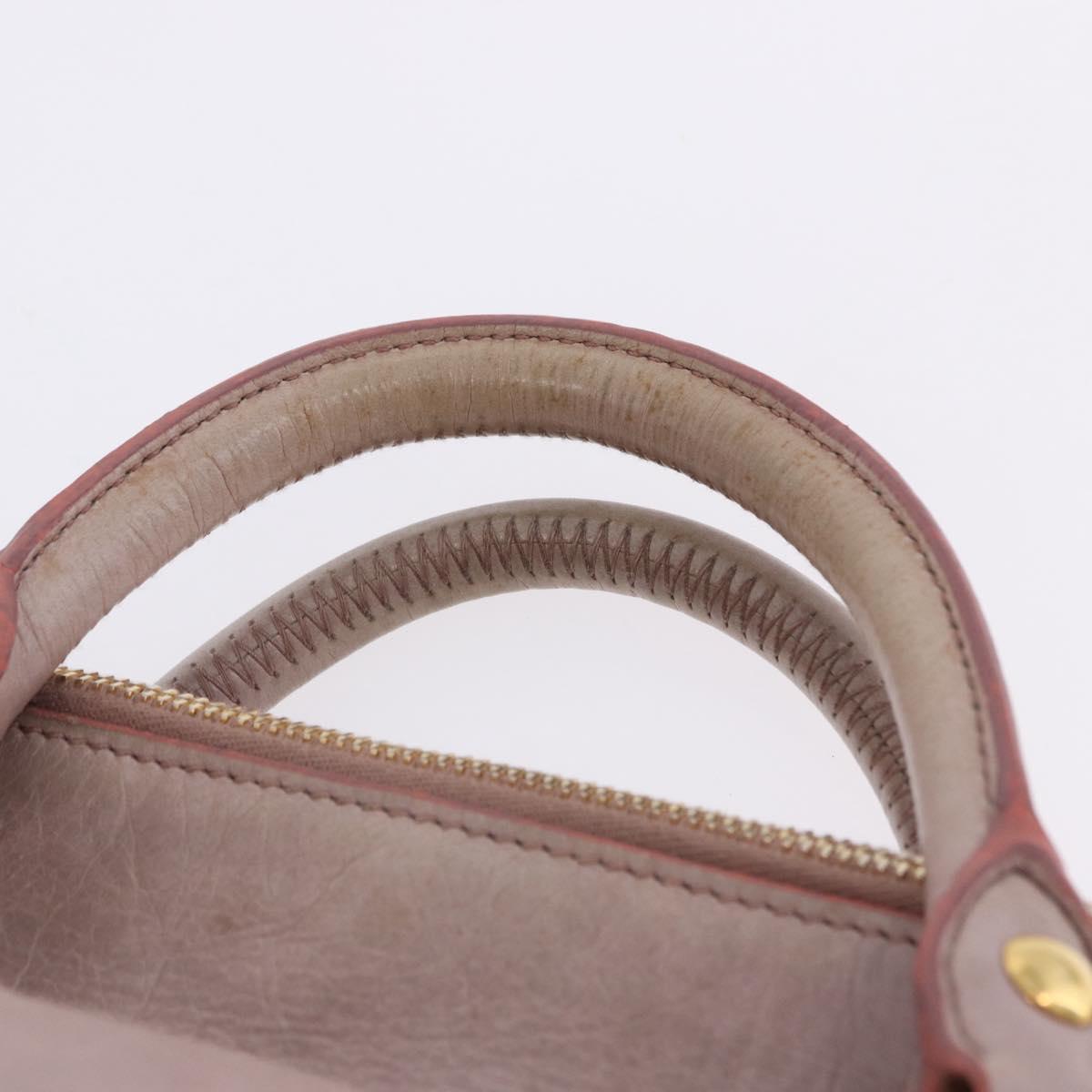 Miu Miu Hand Bag Vitellolux 2way Pink Gold Auth LN171V