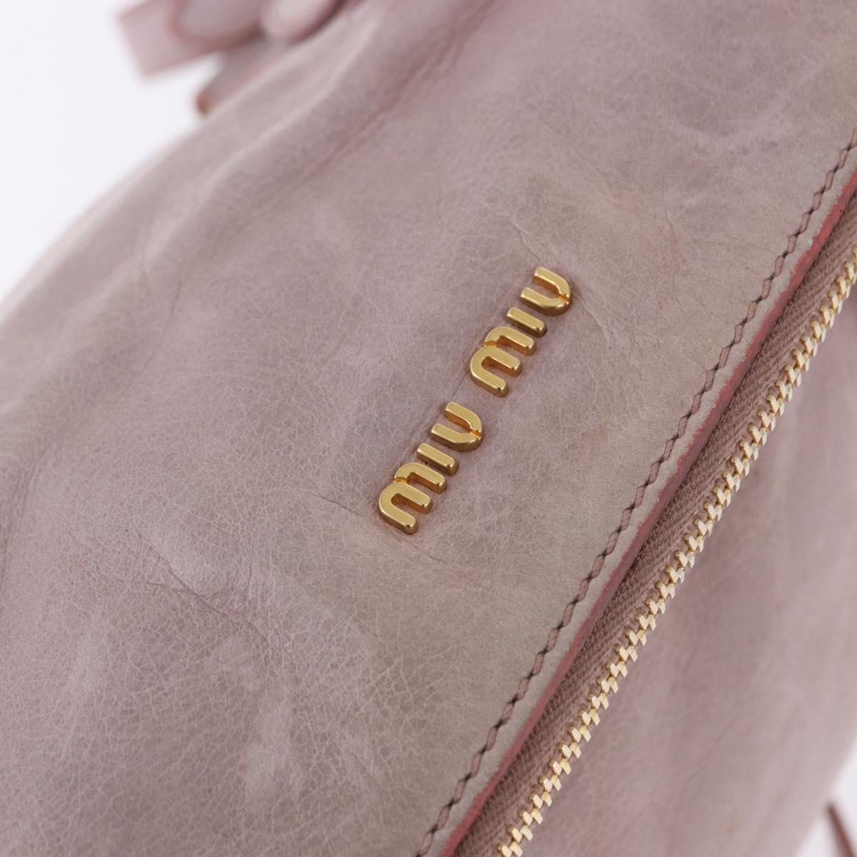 Miu Miu Hand Bag Vitellolux 2way Pink Gold Auth LN171V