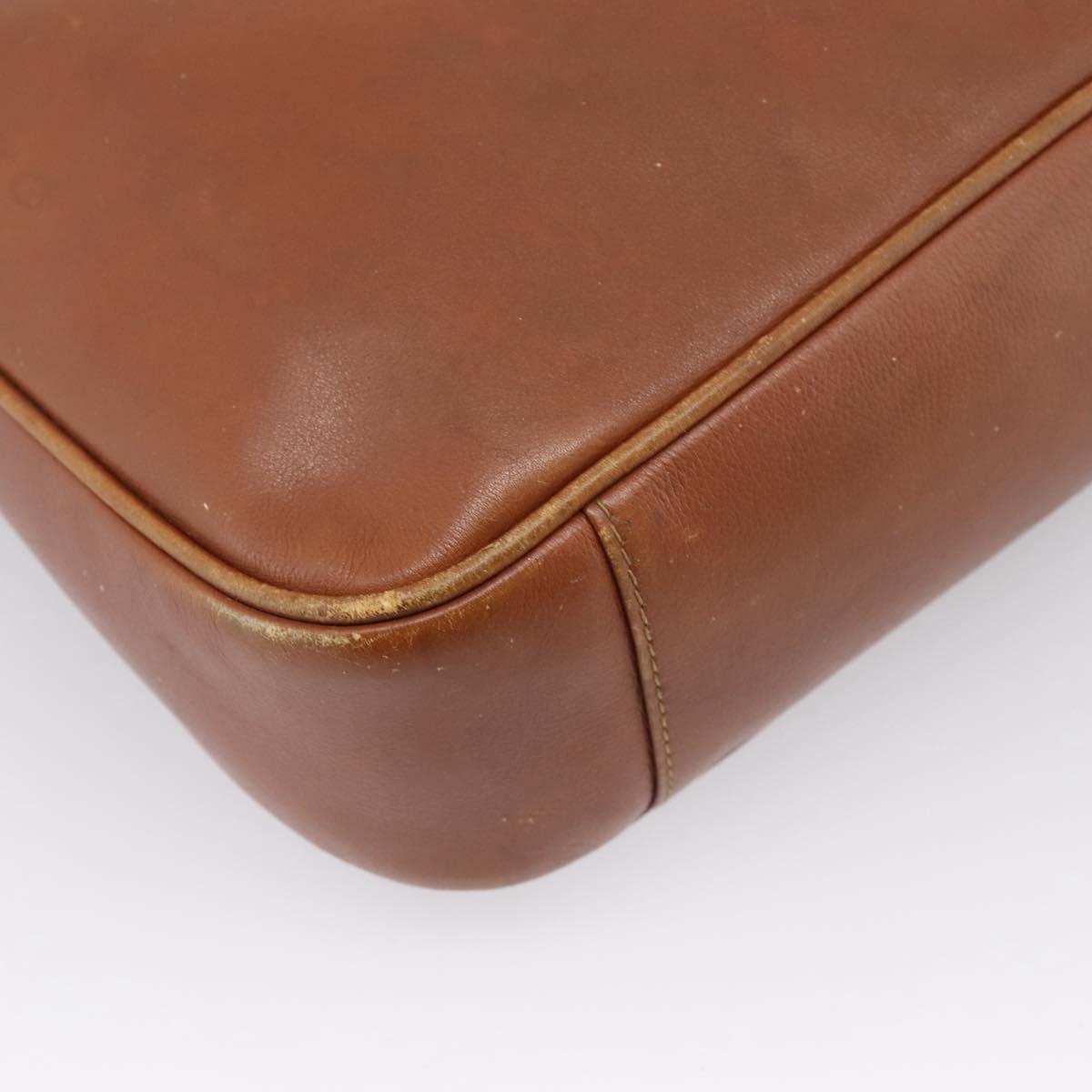 GUCCI Bamboo Shoulder Bag Leather 2way Brown Gold Auth LN172